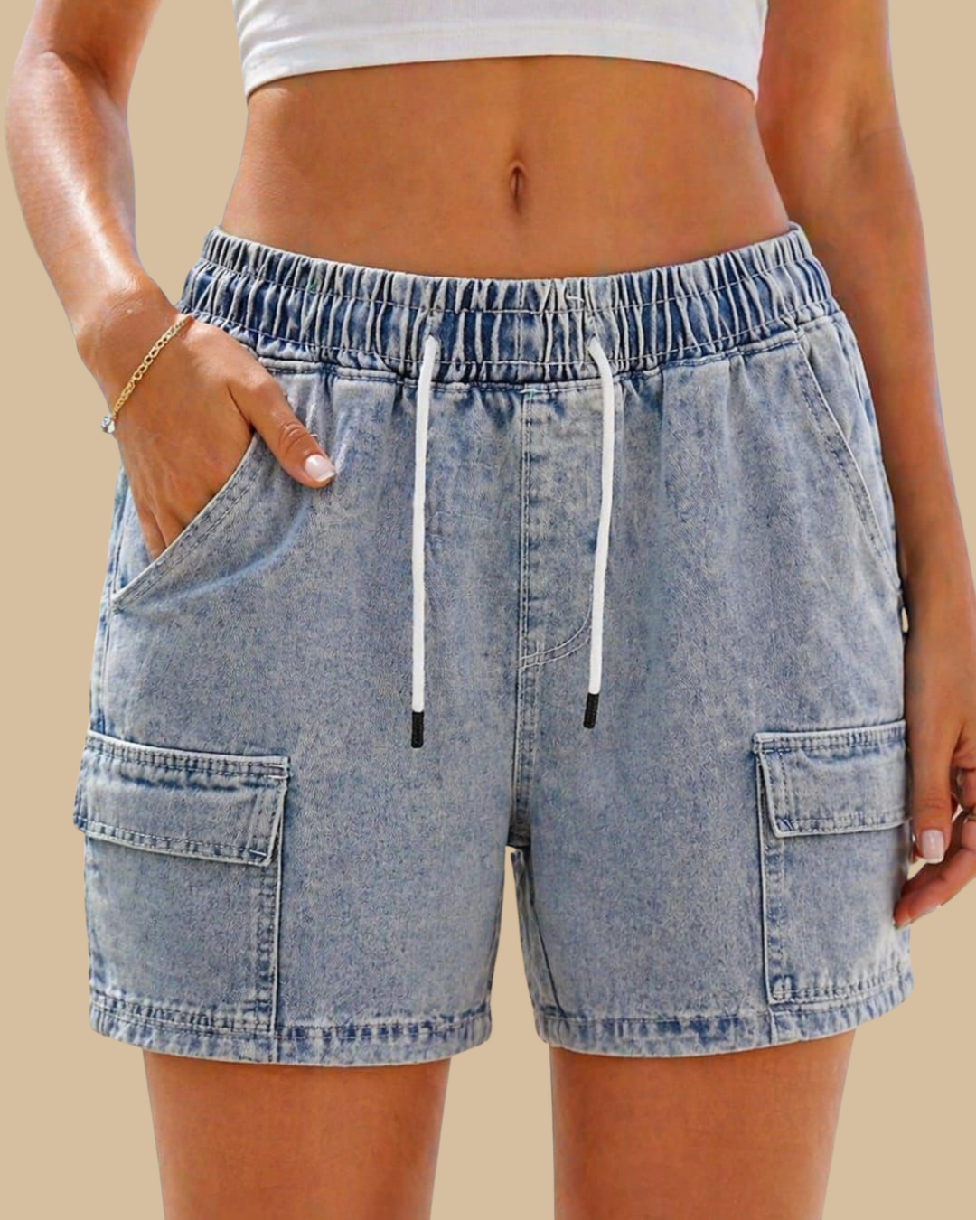 Sky Blue Denim Shorts