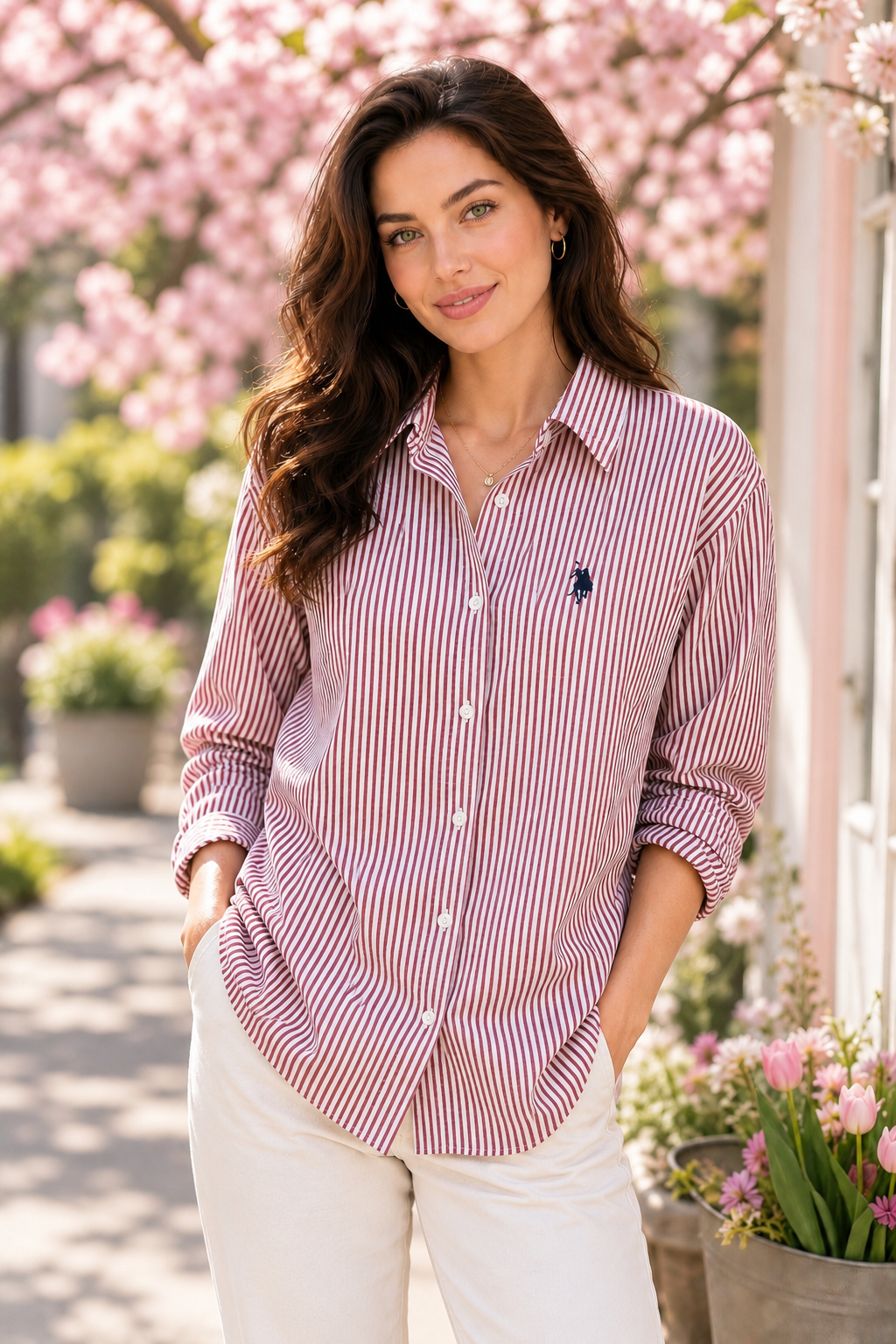 Polo Style Striped Shirt