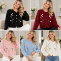 Floral Embroidery Knit Cardigan
