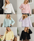 Pearl Button Bouclé Knit Jacket