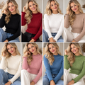 Ruffle Detail Ribbed Knit Top