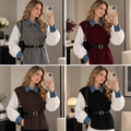 3 Piece Shirt & Knit Vest Set