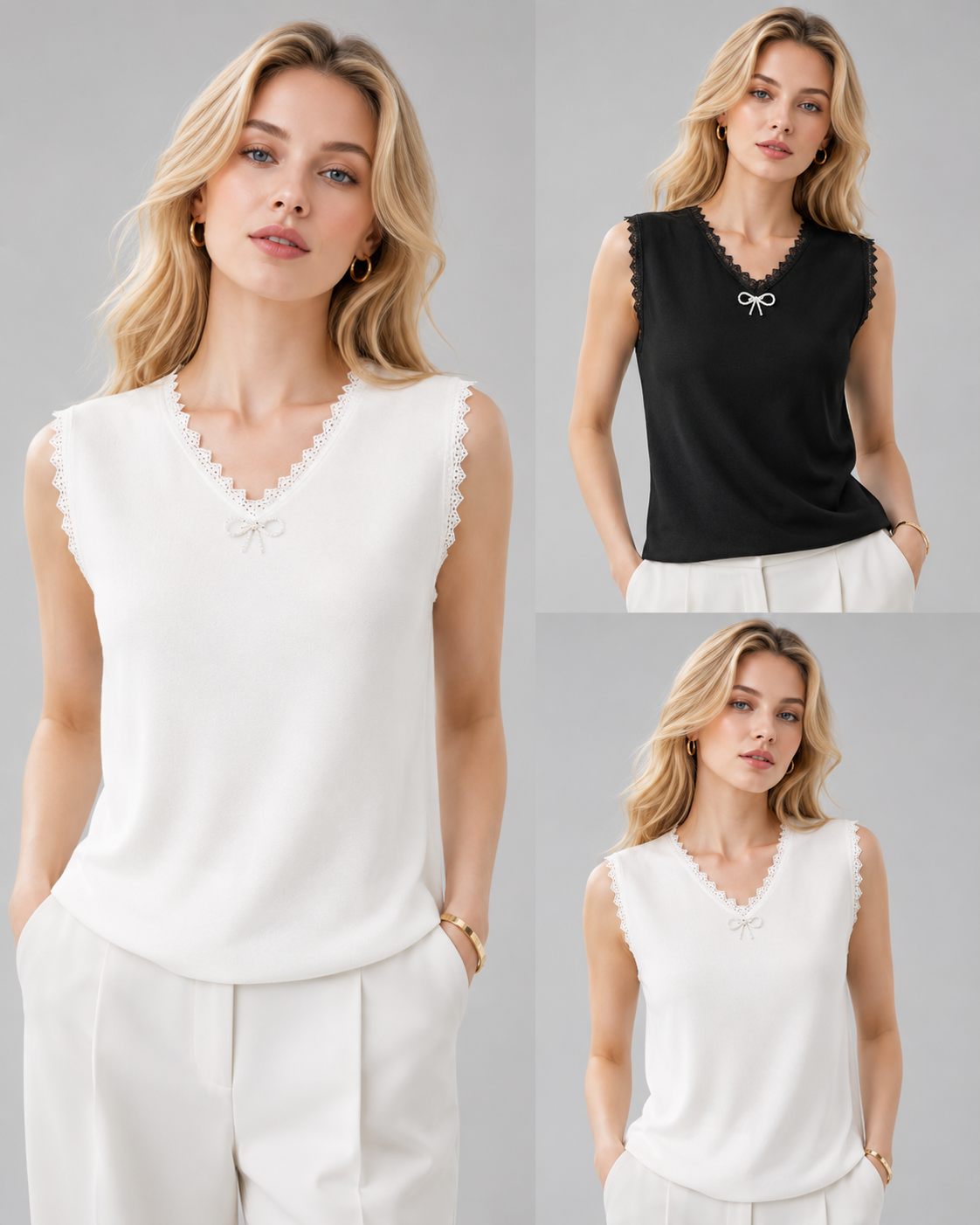 V neck sleeveless top