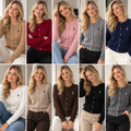 Fine Knit Polo style Cardigan