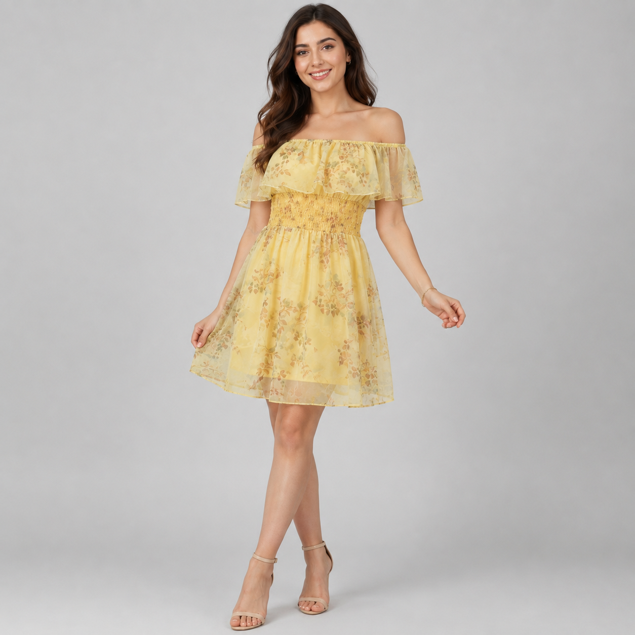 Col bateau chiffon dress